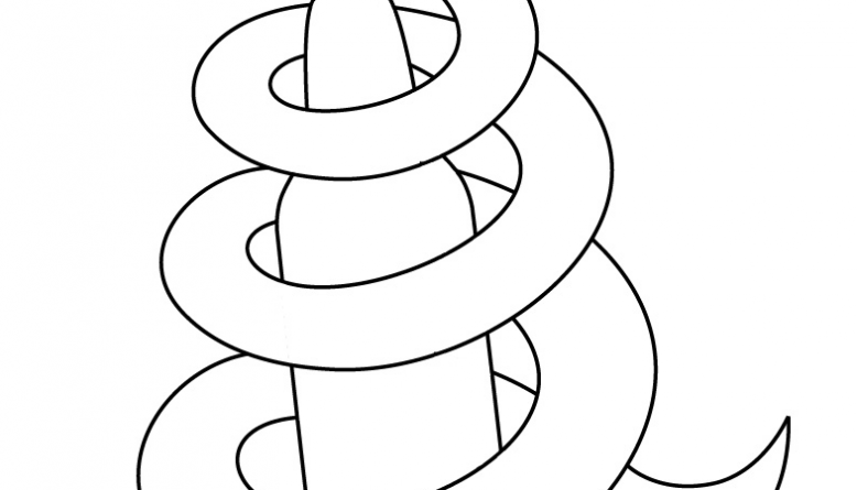 778x445 Vector Illustration Of A Snake Wrapped Around A Bottle - Bottle Line Drawing