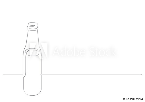 500x354 Continuous Line Drawing Of Beer Bottle - Bottle Line Drawing