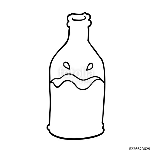 500x500 Line Drawing Cartoon Green Bottle Stock Image And Royalty Free - Bottle Line Drawing