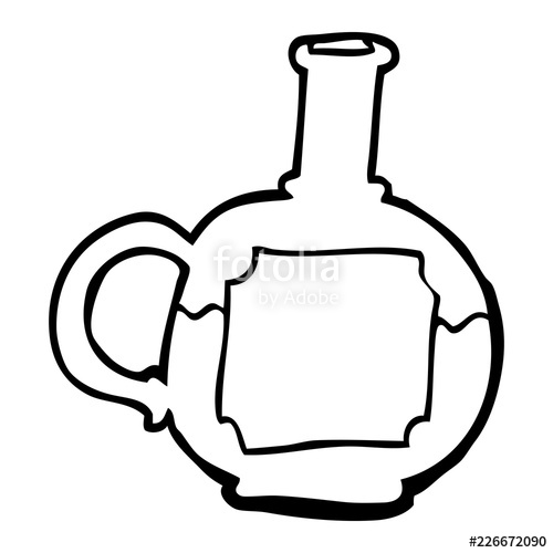500x500 Line Drawing Cartoon Of Potion Bottle Stock Image And Royalty - Bottle Line Drawing