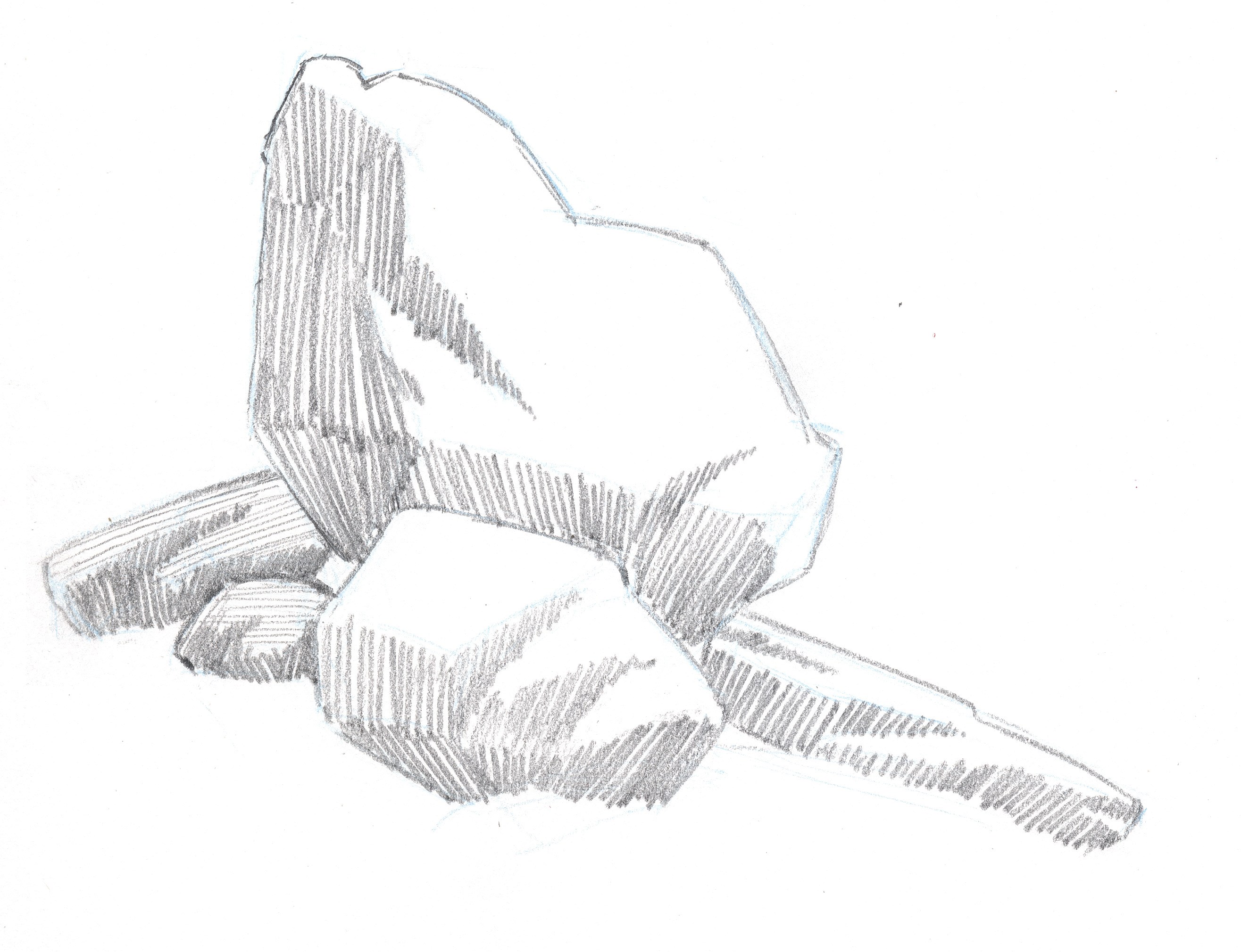 2631x2020 How To Draw Rocks - Boulder Drawing