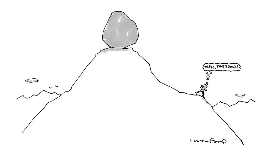900x523 Sisyphus Balances The Boulder At The Top Drawing - Boulder Drawing