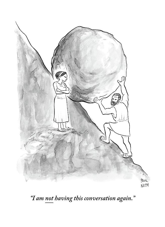 656x899 Sisyphus Pushing A Boulder Up A Hill Drawing - Boulder Drawing