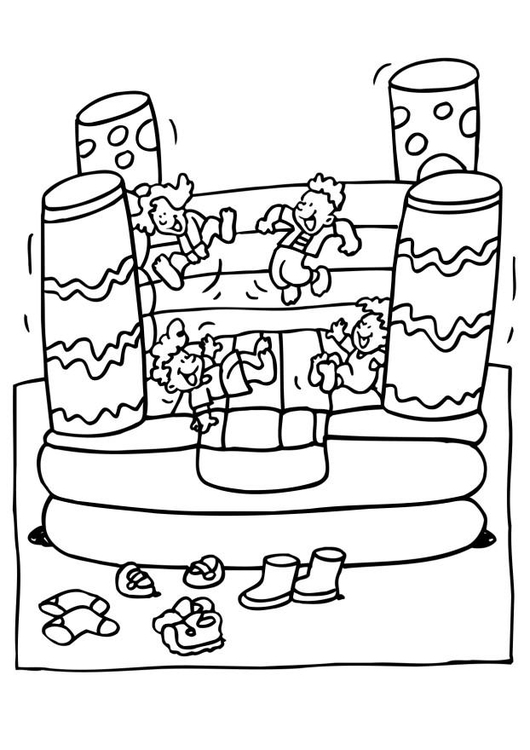 530x750 coloring - Bouncy Castle Drawing