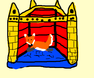300x250 fox onin a bouncy castle drawing - Bouncy Castle Drawing