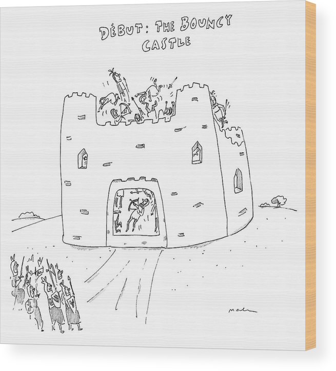 655x724 the bouncy castle wood print - Bouncy Castle Drawing
