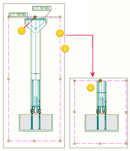 448x521 Resize The Drawing View Boundary Tekla User Assistance - Boundary Drawing