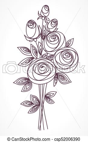 292x470 Kwiat, Drawing Bouquet Stylizowany, Kwiat, Szkic - Bouquet Drawing