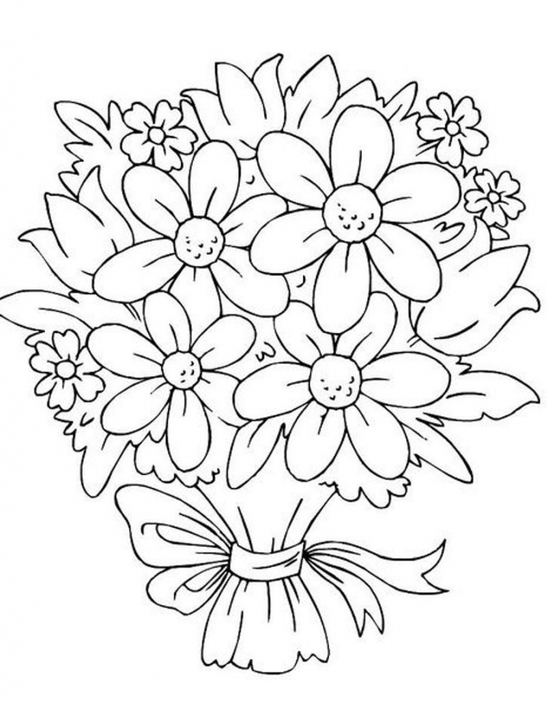 798x1024 drawn bouquet flower bookey - Bouquet Flowers Drawing