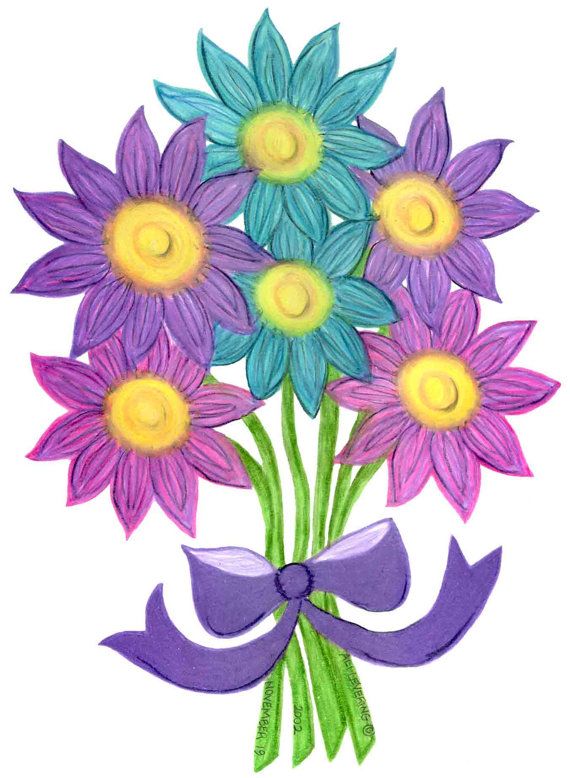 570x778 flower bouquet drawing - Bouquet Flowers Drawing