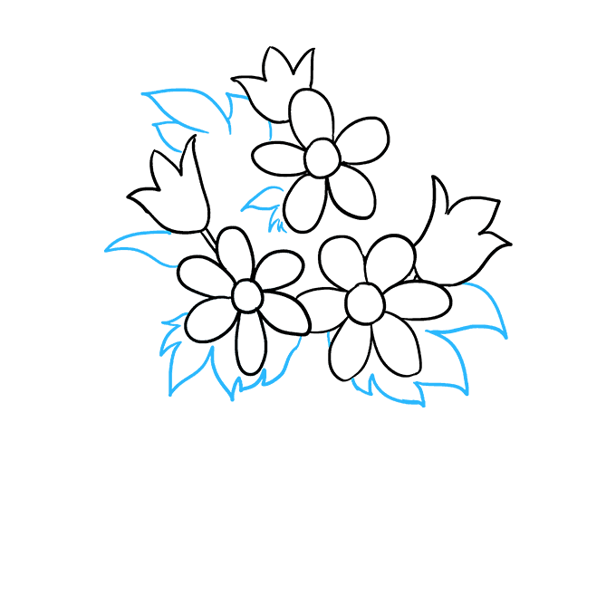 680x678 how to draw a flower bouquet - Bouquet Flowers Drawing