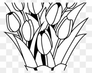 300x237 Flower Bouquet Clipart Black And White, Transparent Png Clipart - Bouquet Of Flowers Line Drawing