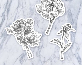 340x270 Roses Floral Huge Temporary Tattoo Flowers Bouquet Black And Etsy - Bouquet Of Flowers Line Drawing