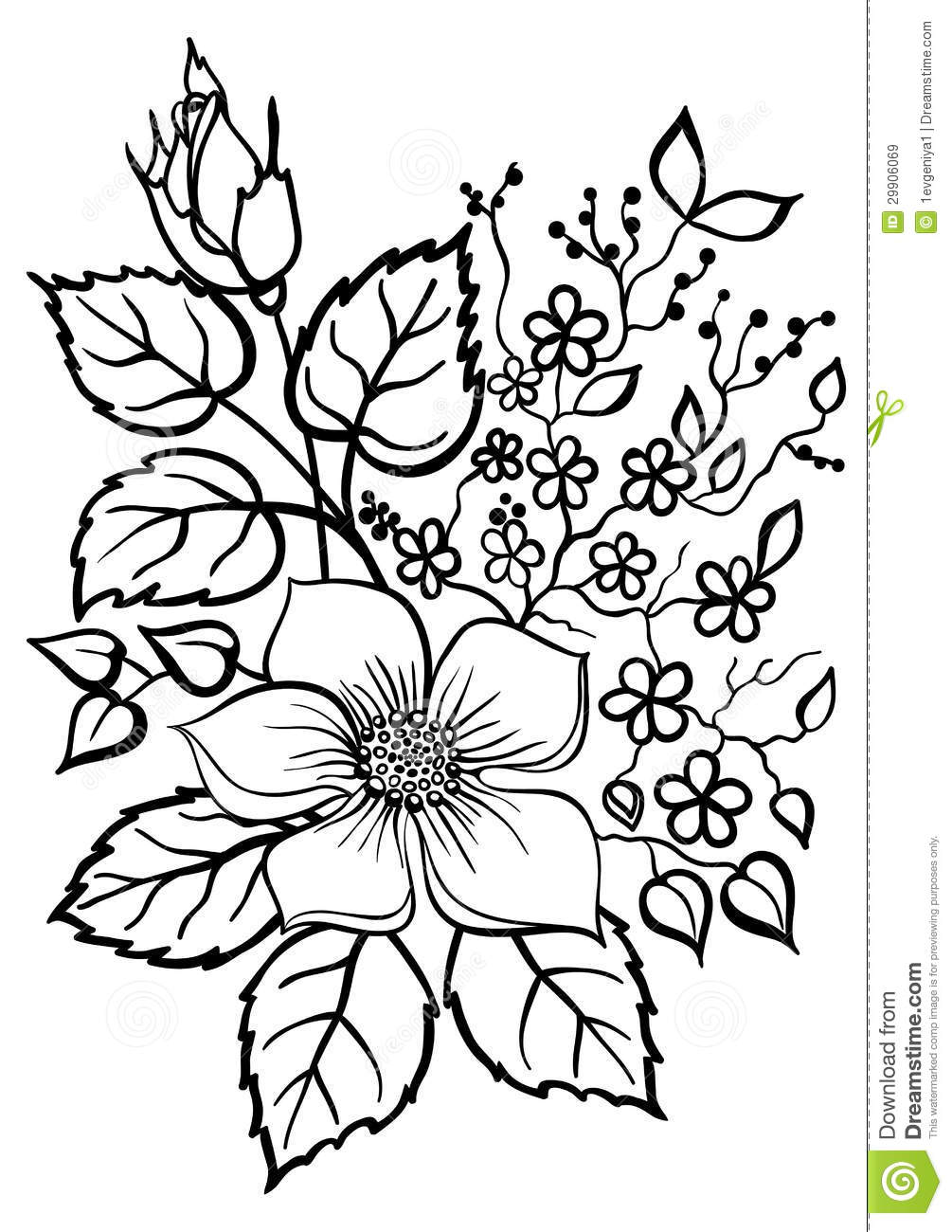 1005x1300 Bunch Of Flowers Line Drawing - Bouquet Of Flowers Line Drawing