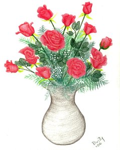 239x300 Christmas Roses Drawings Fine Art America - Bouquet Of Roses Drawing