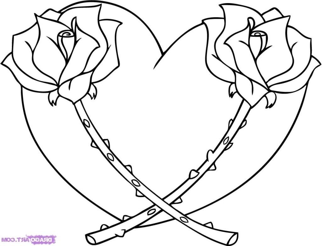 1024x784 Draw Bouquet Of Flowers - Bouquet Of Roses Drawing