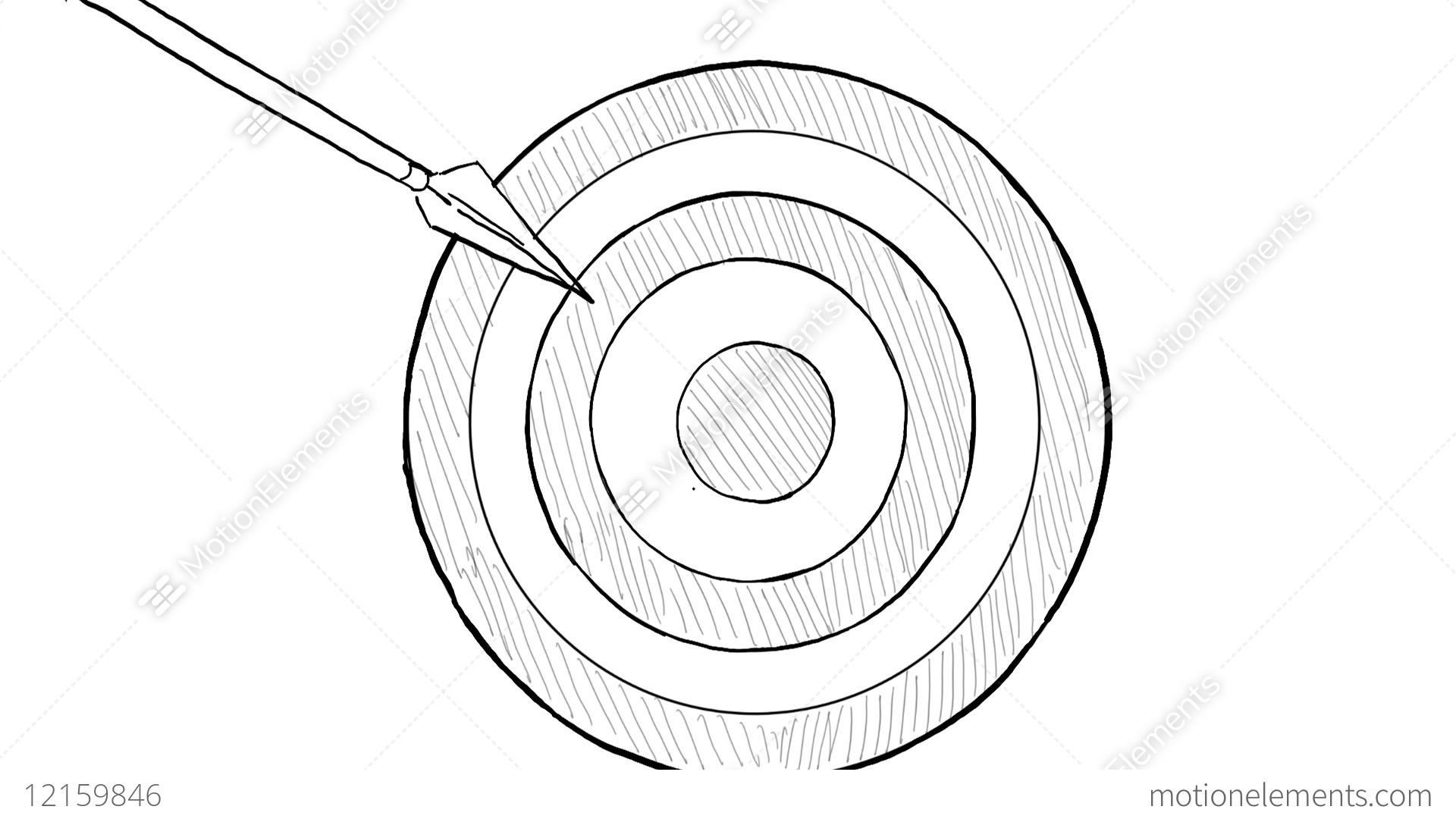 1920x1080 Archer With Bow And Arrow Hitting Bullseye Target Drawing - Bow And Arrow Drawing