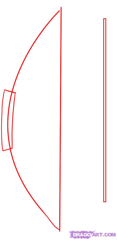 487x995 How To Draw A Bow And Arrow, Step - Bow Arrow Drawing