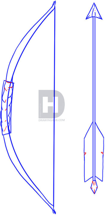352x720 How To Draw A Bow And Arrow, Step - Bow Drawing