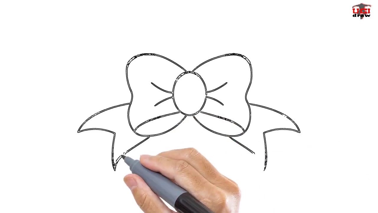 1280x720 How To Draw A Hair Bow Easy Drawing Step - Bow Drawing