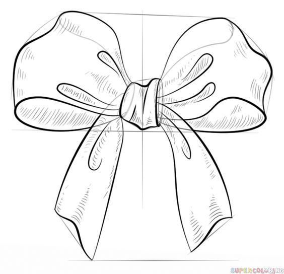 564x544 How To Draw A Bow Step - Bow Drawing