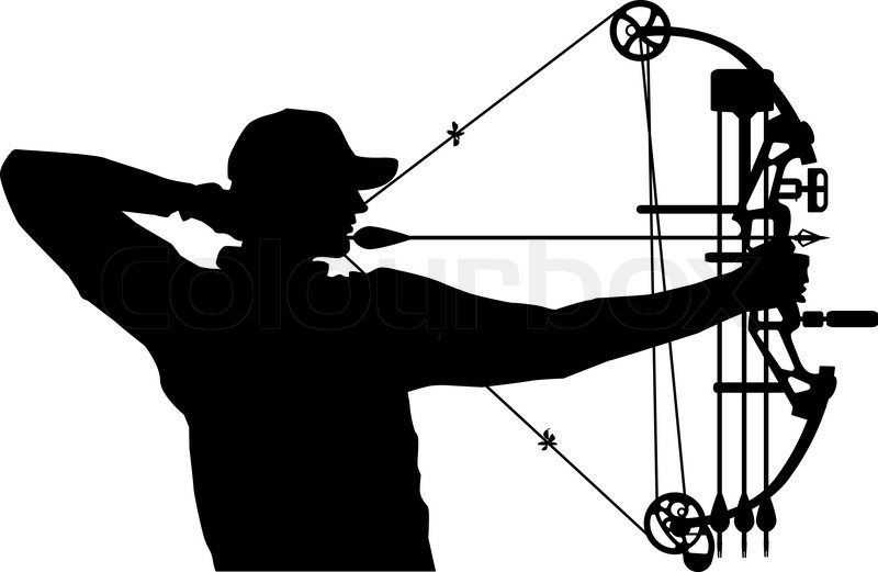 800x521 silhouette of bow hunter drawing bow stock vector colourbox - Bow Hunting Drawings