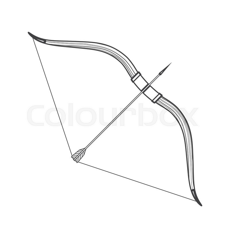 800x800 Bow Drawing Free Download - Bow Line Drawing