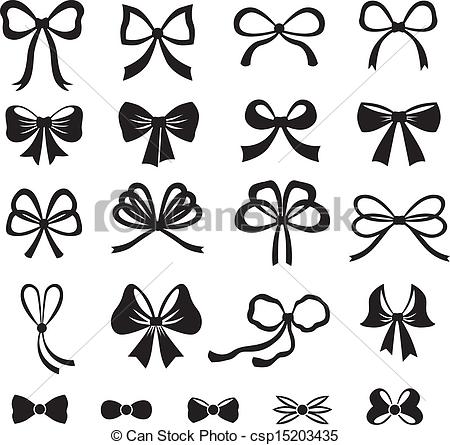 450x445 Bow Set Black And White Silhouette Image Of Bow Set - Bow Line Drawing