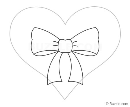 450x370 Easy Instructions To Draw A Heart - Bow Line Drawing