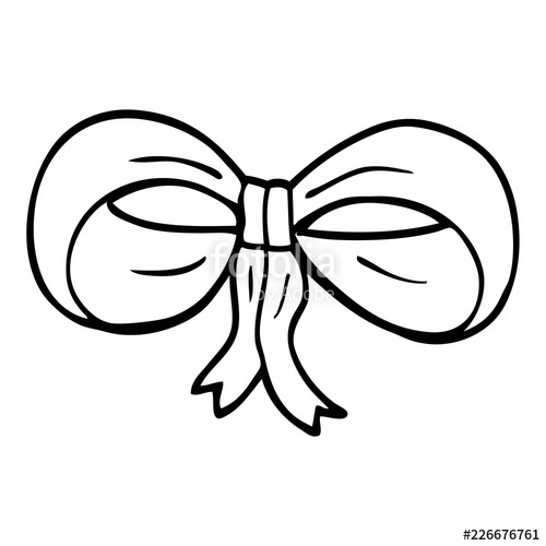 500x500 Line Drawing Cartoon Tied Bow Stock Image And Royalty Free Vector - Bow Line Drawing