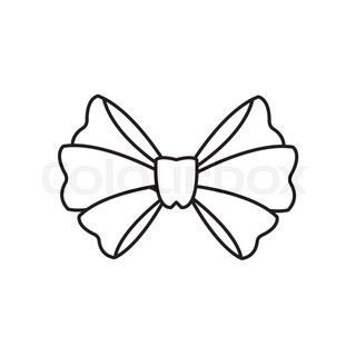 320x320 Drawing Bow Ribbon Decoration Stock Vector Colourbox - Bow Ribbon Drawing