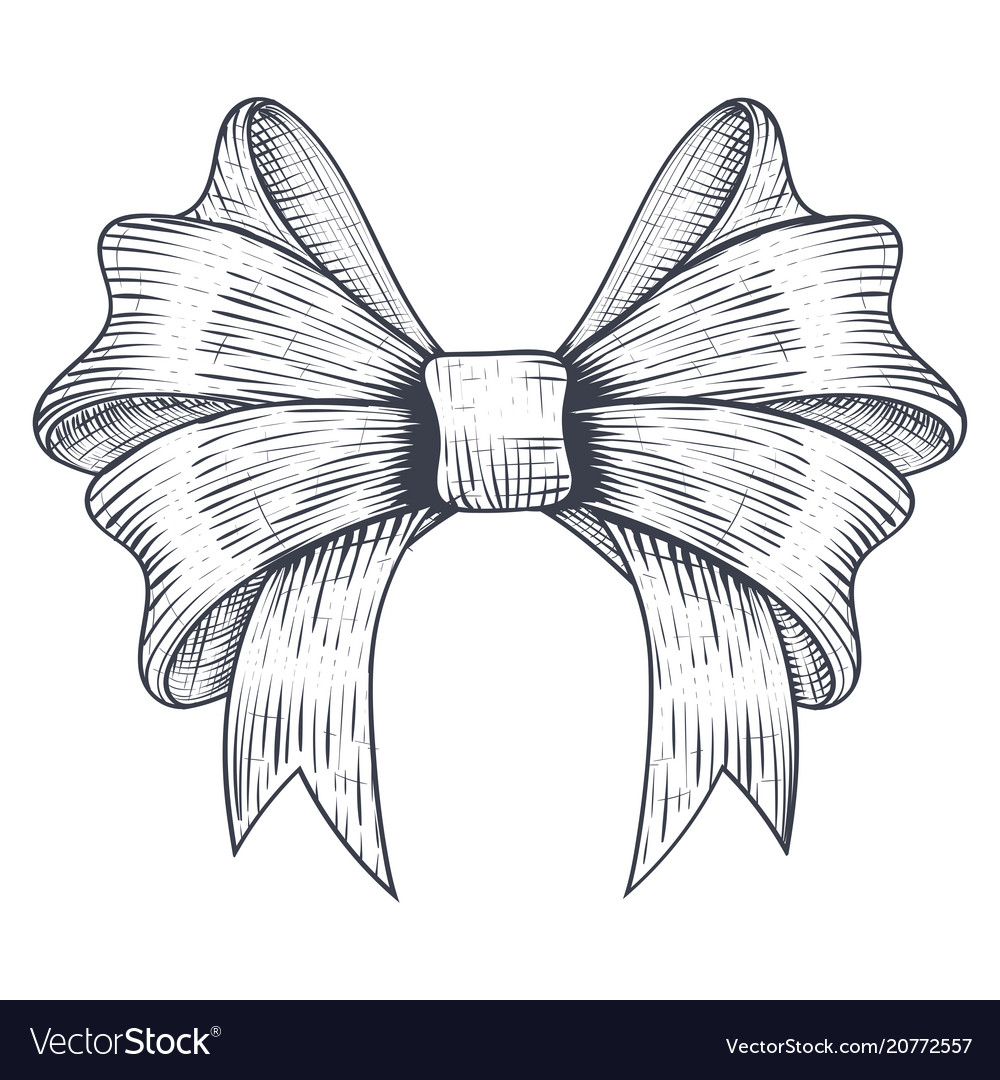 1000x1080 Drawn Ribbon Bow - Bow Ribbon Drawing