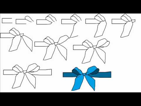 480x360 How To Draw A Ribbon Bow Step - Bow Ribbon Drawing