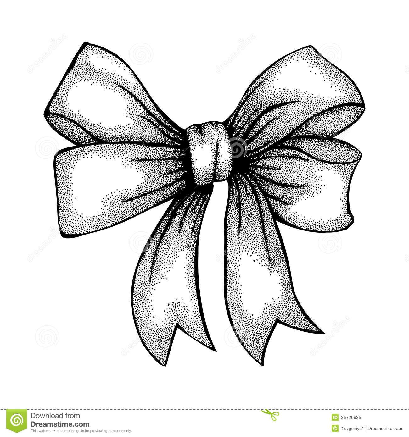 1300x1390 Ribbon Bow Drawing Beautiful Ribbon Tied In A Bow Freehand - Bow Ribbon Drawing