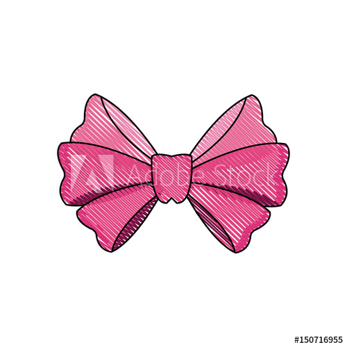 500x500 Drawing Bow Ribbon Decoration Celebration Image Vector - Bow Ribbon Drawing