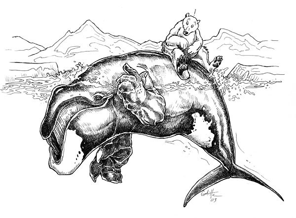600x443 Fantasy Art Xenocetacea Bowhead Whale - Bowhead Whale Drawing