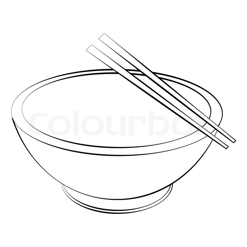 800x800 Black Outline Vector Bowl And Stock Vector Colourbox - Bowl Drawing