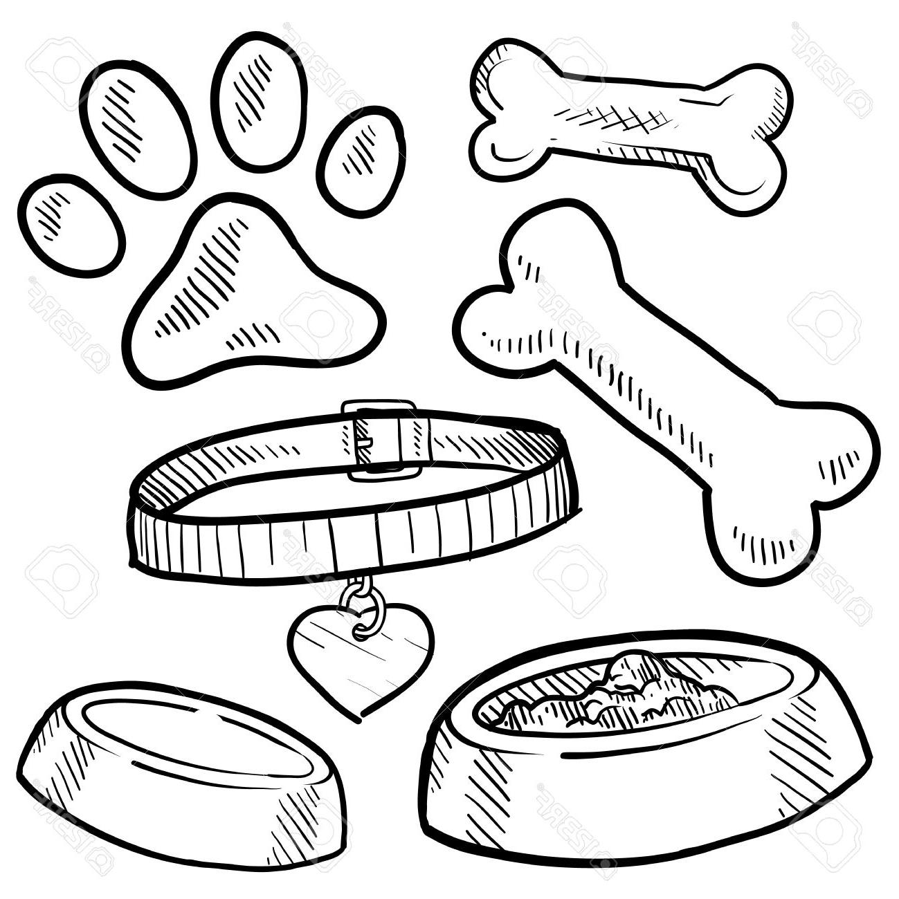 1299x1300 Best Dog Bowl Drawing Images - Bowl Line Drawing