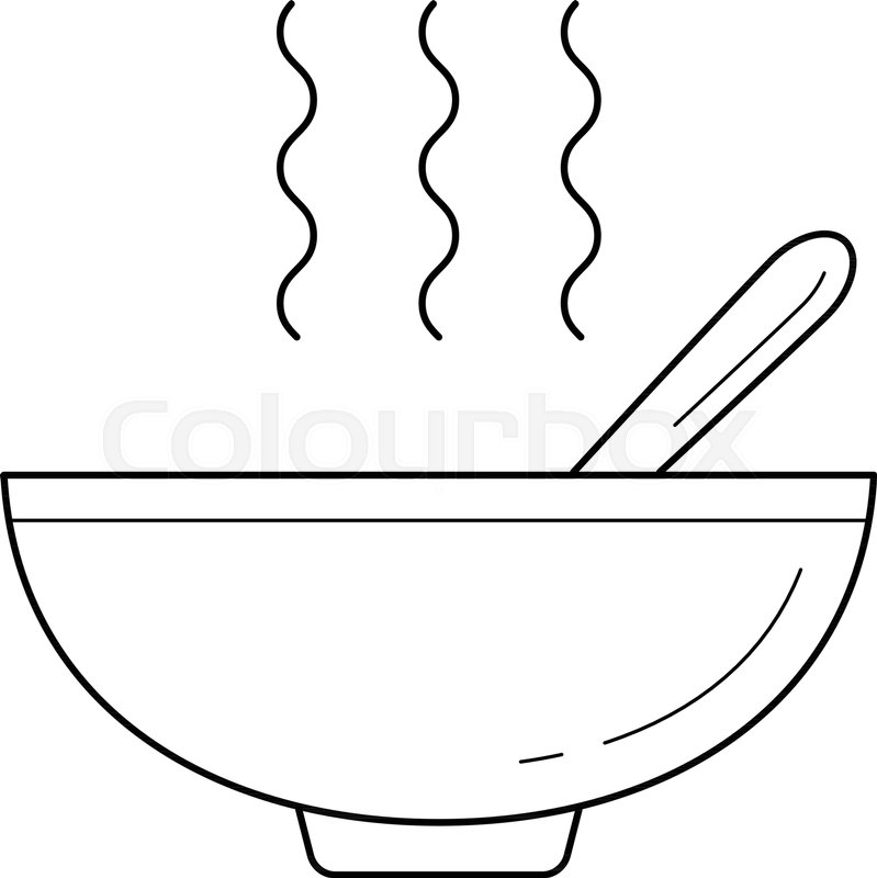 799x800 Bowl Of Hot Soup Vector Line Icon Stock Vector Colourbox - Bowl Line Drawing