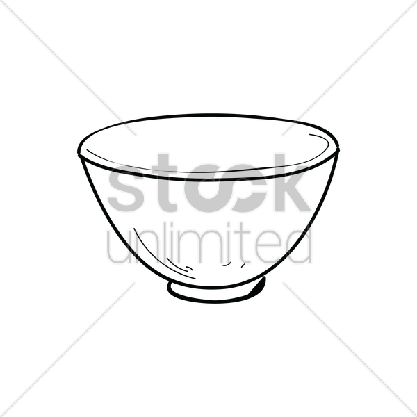 600x600 Empty Bowl Vector Image - Bowl Line Drawing