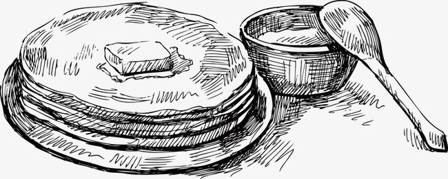 650x261 Hand Painted Bowl Spoon, Line Drawing, Retro, Pen Drawing Png - Bowl Line Drawing