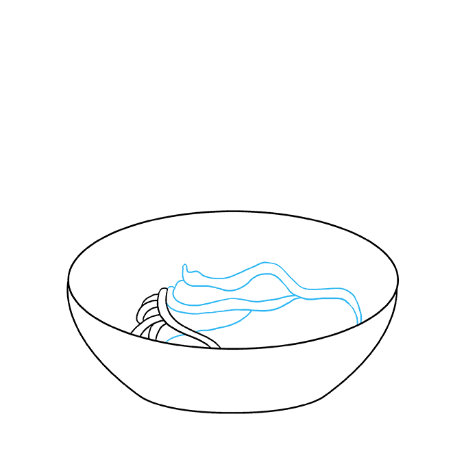 680x678 how to draw spaghetti - Bowl Line Drawing