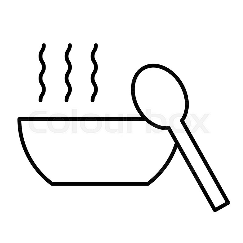 800x800 soup thin line icon bowl of soup and stock vector colourbox - Bowl Line Drawing