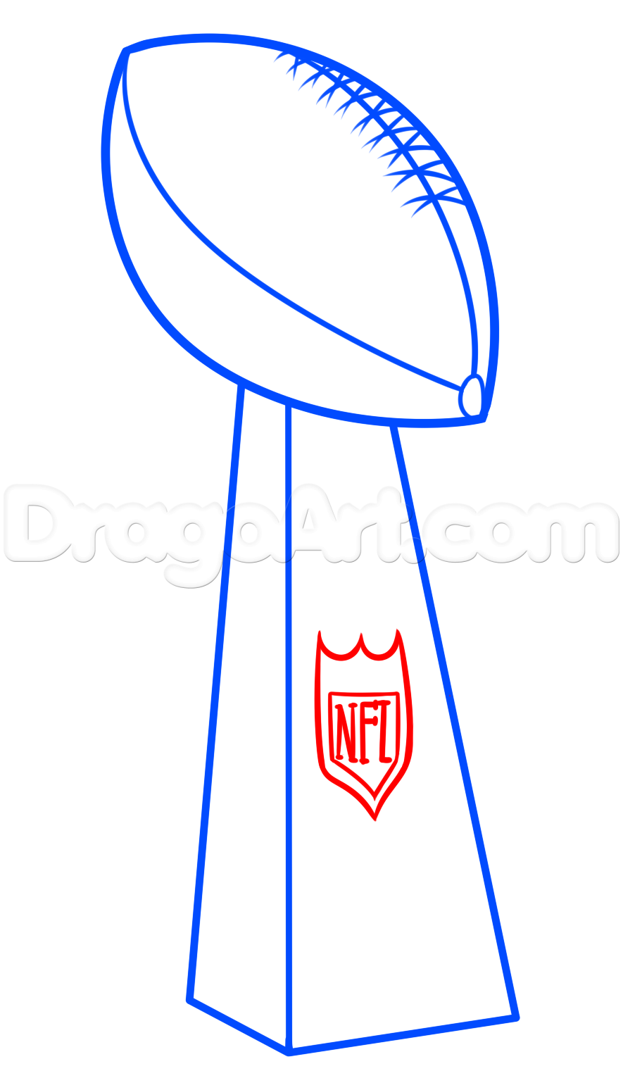 885x1521 super bowl drawing lesson, vince lombardi trophy, step - Bowl Line Drawing