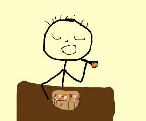 300x250 Eating A Bowl Of Chili - Bowl Of Chili Drawing