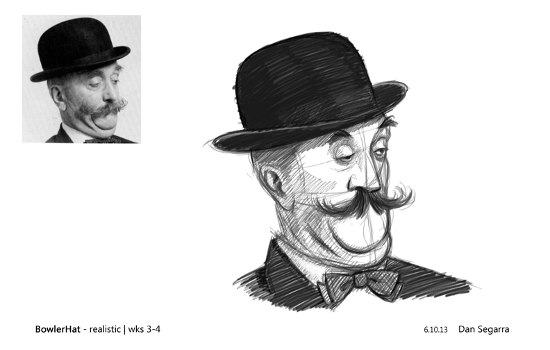 792x504 protein sketches - Bowler Hat Drawing