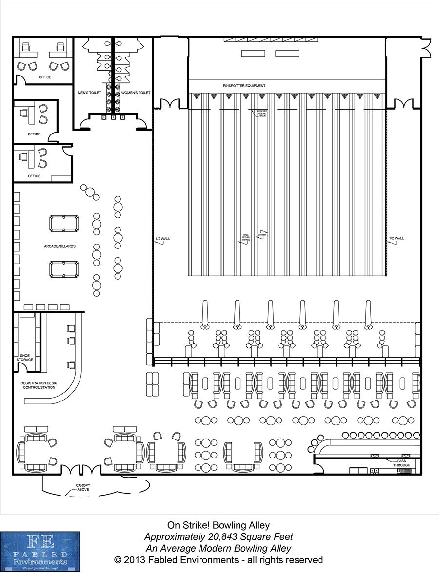 900x1176 modern floorplans an average modern bowling alley - Bowling Alley Drawing