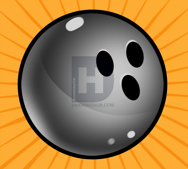 627x563 how to draw a bowling ball, step - Bowling Ball Drawing
