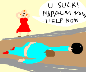 300x250 woman insults fat man in a bowling lane drawing - Bowling Lane Drawing