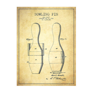 300x300 Bowling Pin Patent Drawing - Bowling Pin Drawing